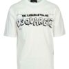 DSQUARED2 White Crewneck T-shirt With Canadian Village Print In Cotton Man
