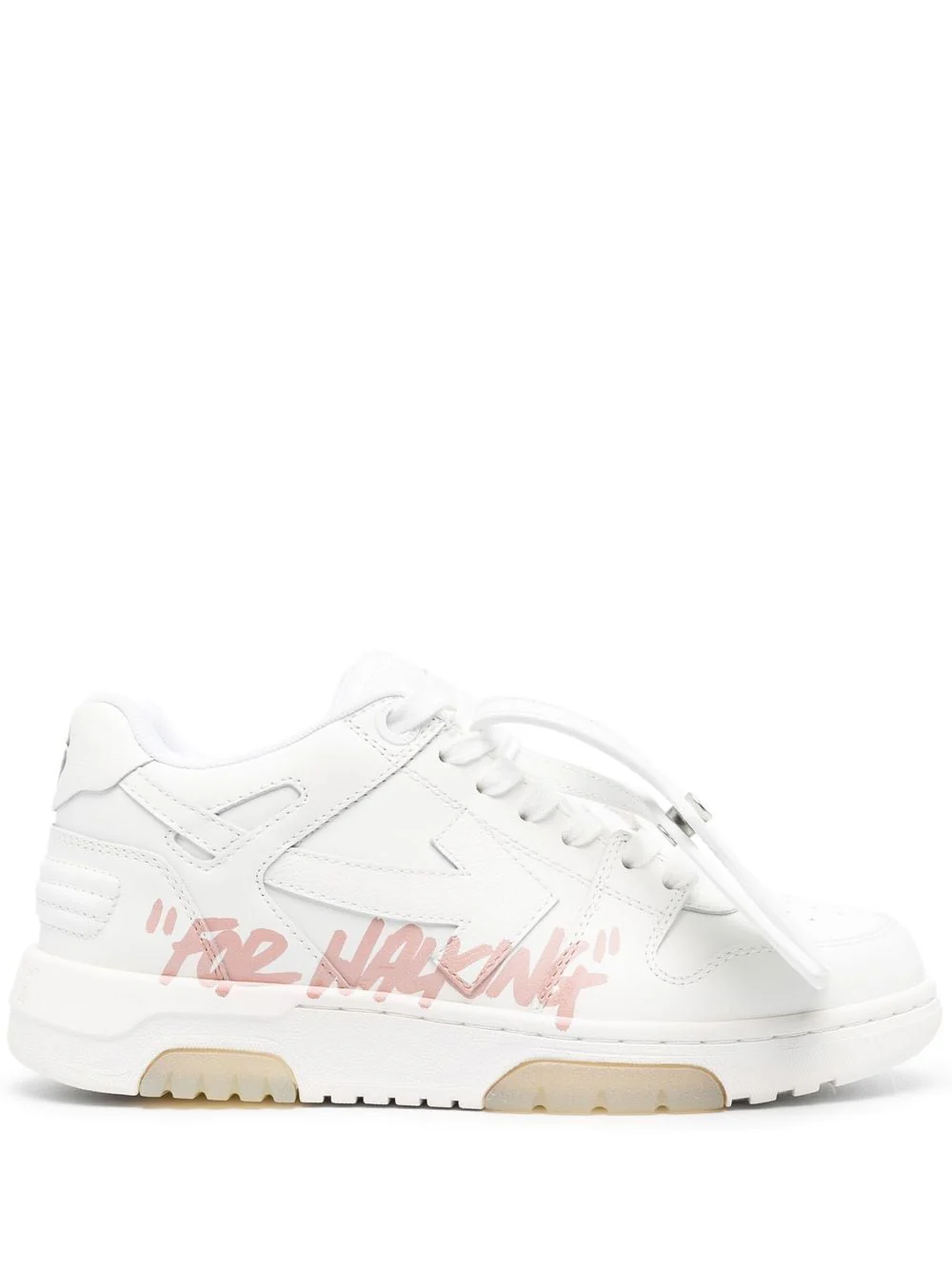 Off White  Out Of Office For Walking Leather Sneakers White Pink