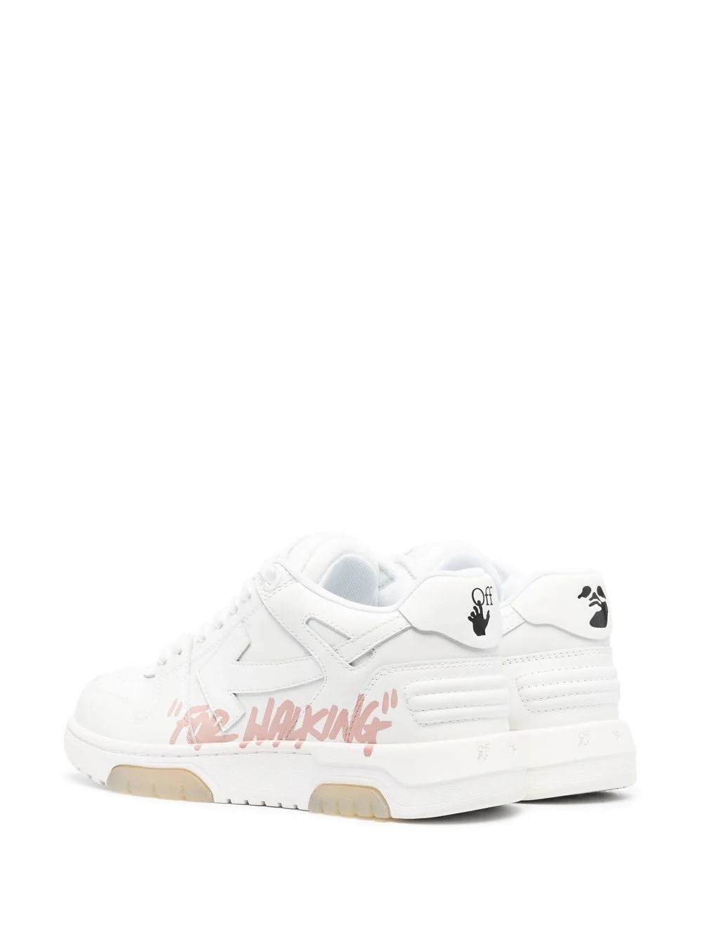 Off White  Out Of Office For Walking Leather Sneakers White Pink