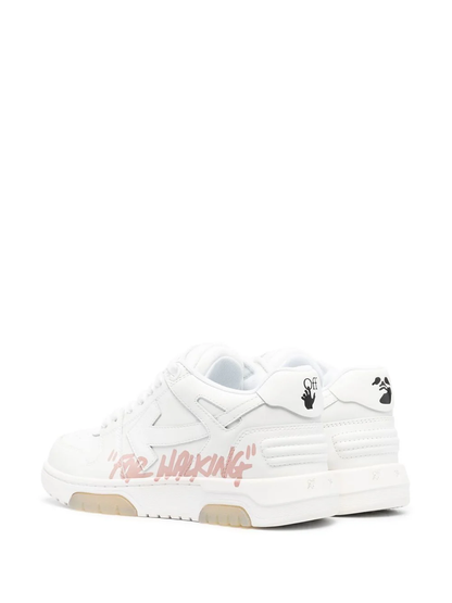 Off White  Out Of Office For Walking Leather Sneakers White Pink